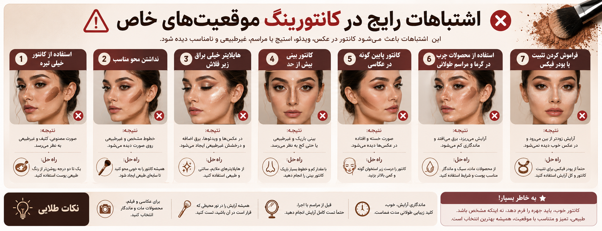 اشتباهات رایج در کانتورینگ موقعیت‌های خاص